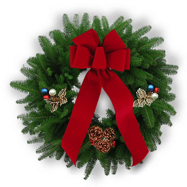 Outdoor Wreaths - American Pride Wreath with Red, White, and Blue Glass Balls, Gold Holly, and Red Bow