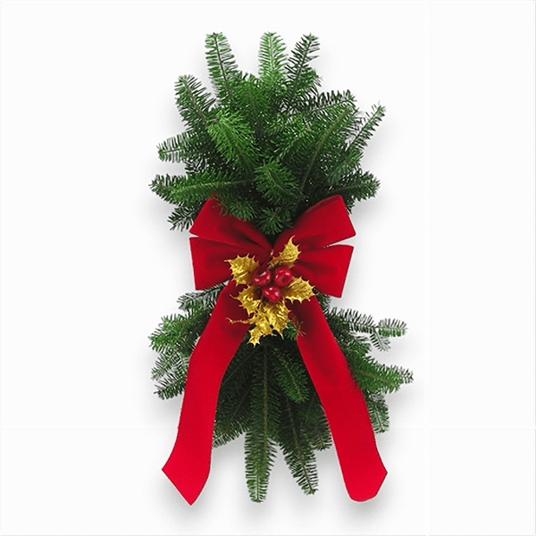 Gold Holly Spray - Decorative Door Wreath with Luxurious Gold Holly Leaves