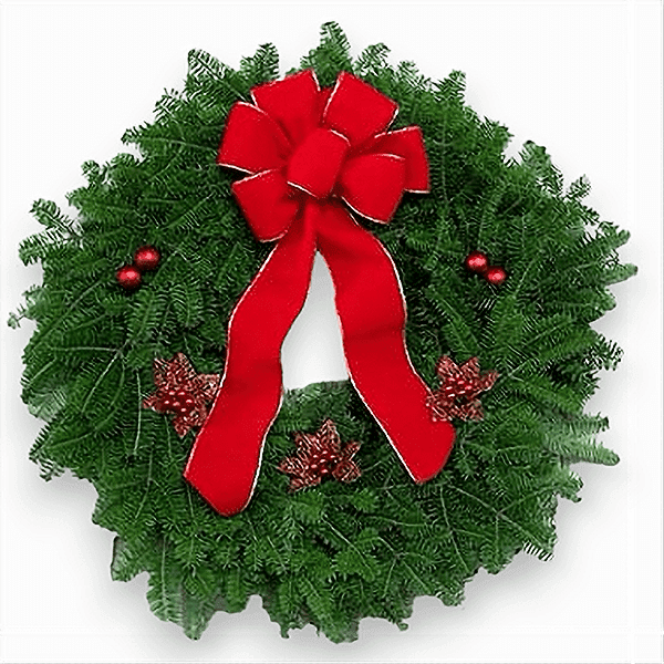 Madison Avenue Wreath - Unique Christmas Wreath with Fresh Balsam and Elegant Decorations